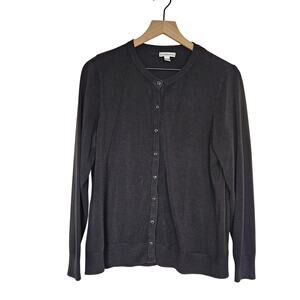 Croft & Barrow Women's Plus 2X Black Cardigan Sweater Button Up Lightweight